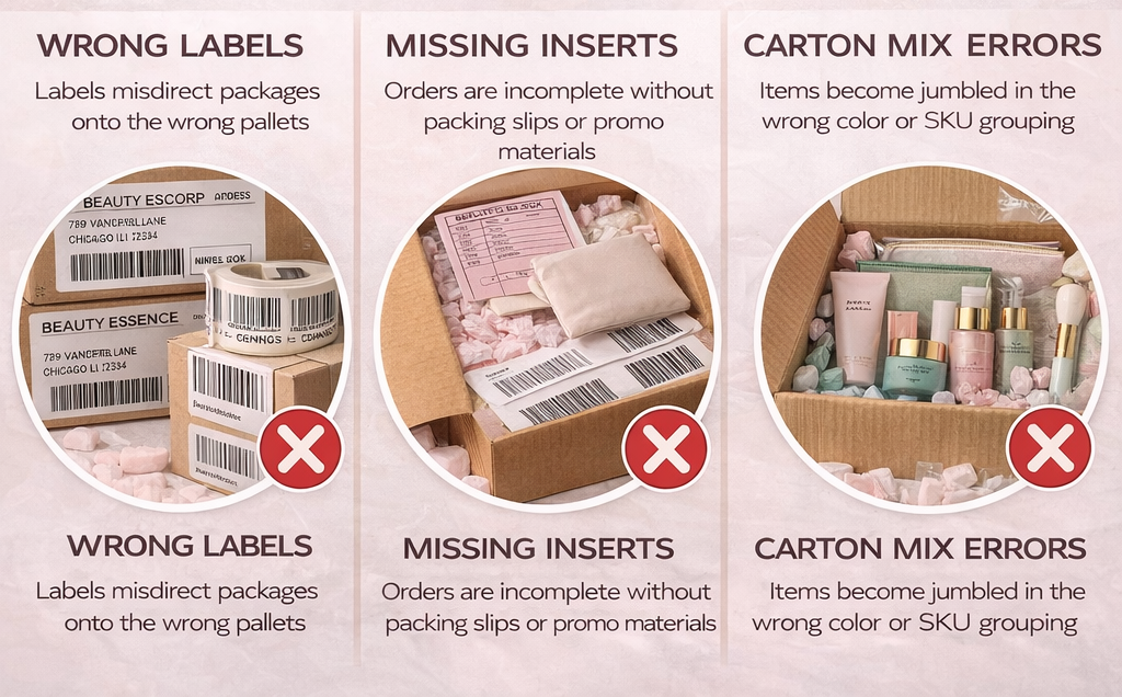Incorrect barcode label and packaging compliance issue for retail beauty items