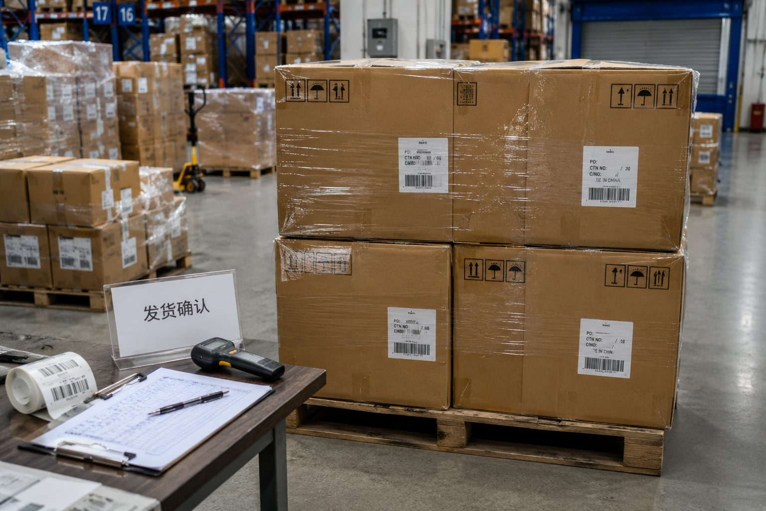 Carton relabeling repacking and barcode checking in China warehouse